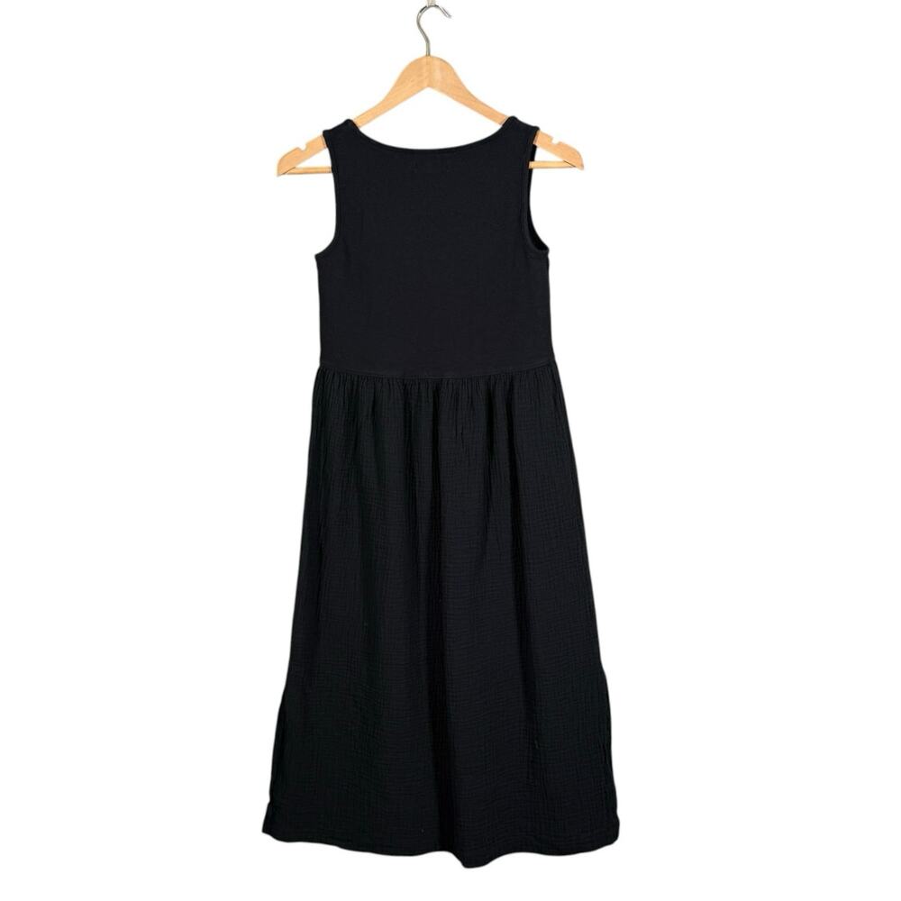 Madewell Black Tank Midi Dress XS Cotton Knit Casual Minimalist Basic - Picture 3 of 8